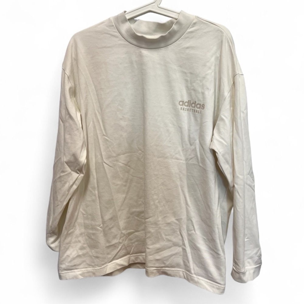 NWOT Adidas Basketball Oversized Long Sleeve Shirt with Mock Neck Size XL